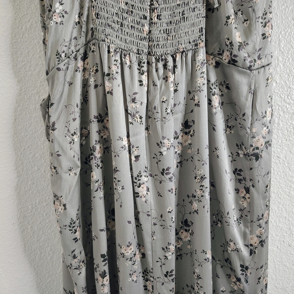 Reformation Marguerite 100% Silk Endive Tie Straps Dress Sz 12 Floral Print - Picture 14 of 16